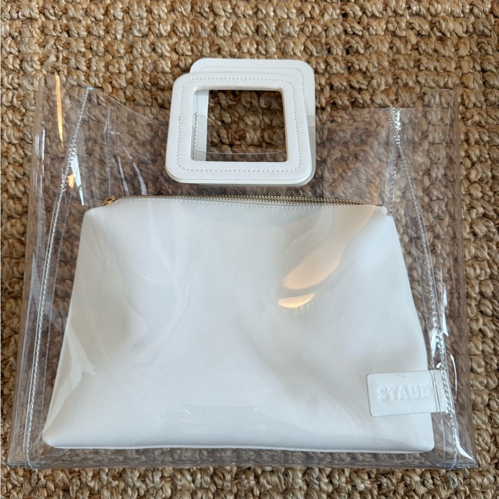 Staud White Clear Tote Bag